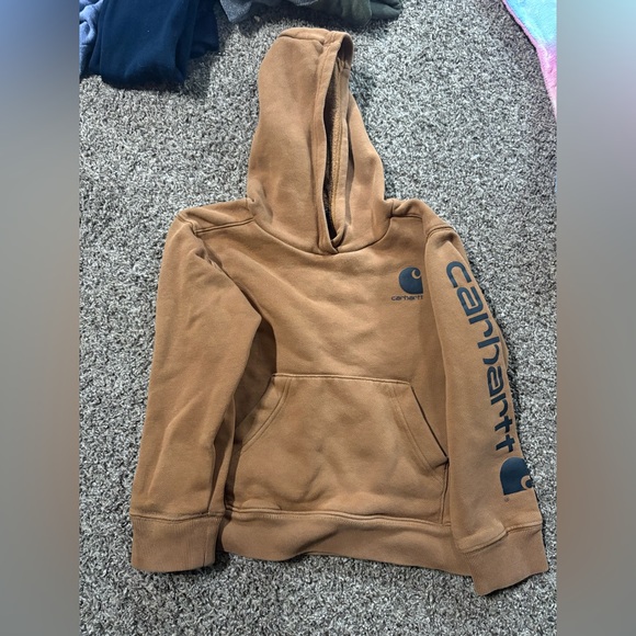 Carhartt Other - Carhartt Kids Tan Hoodie with Black Logo
